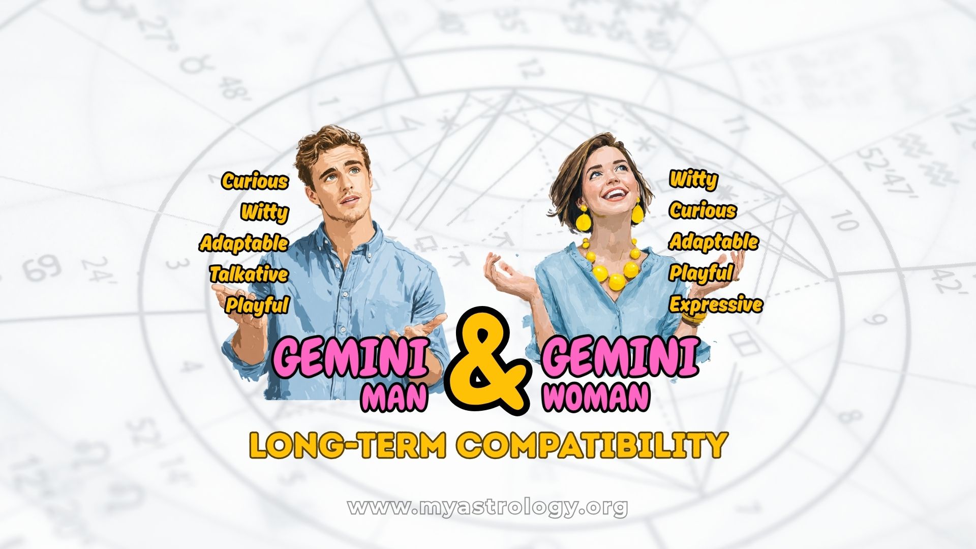 Gemini Man and Gemini Woman Fun and Understanding Couple