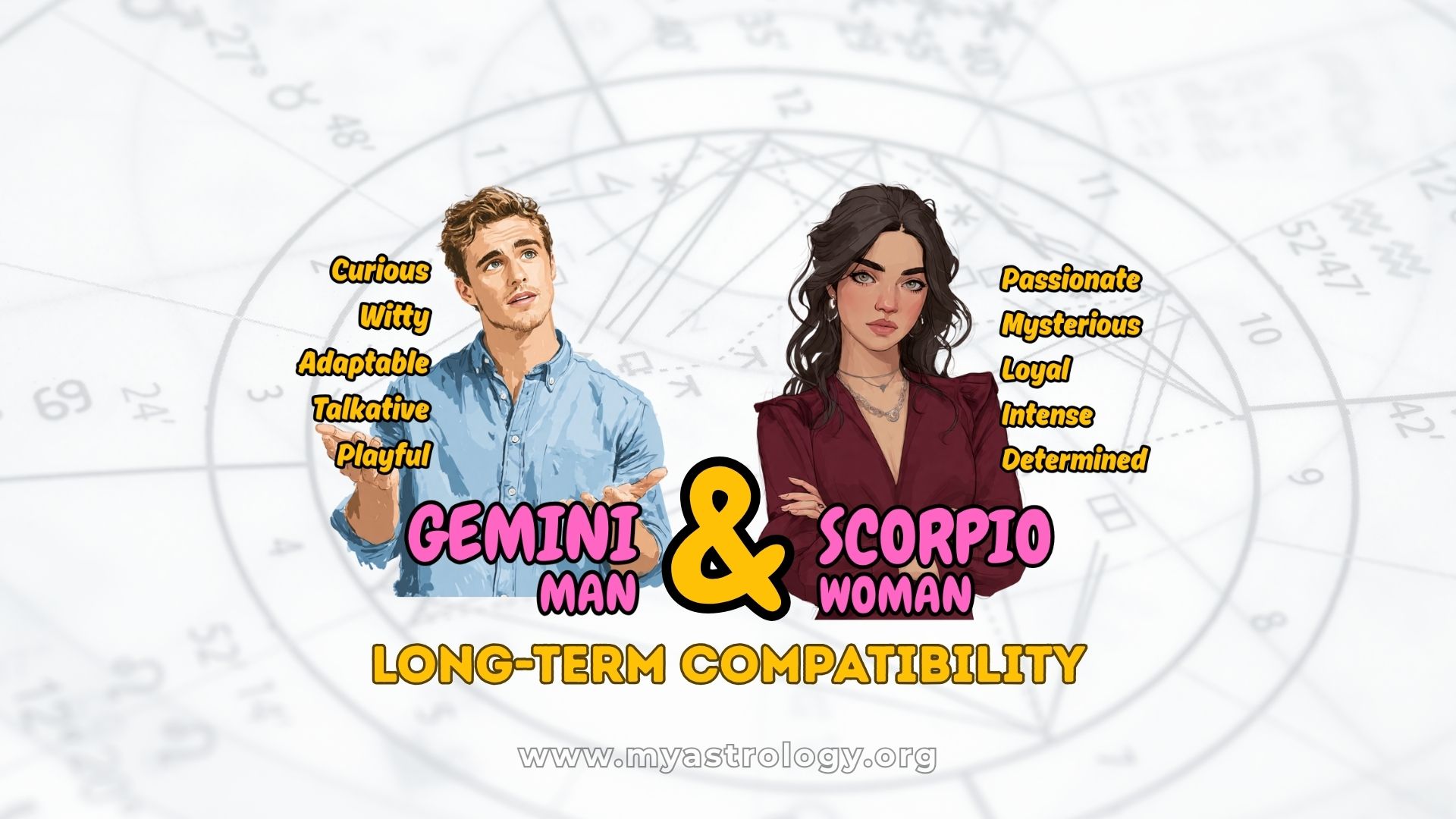 Gemini Man and Scorpio Woman Opposites with Deep Chemistry