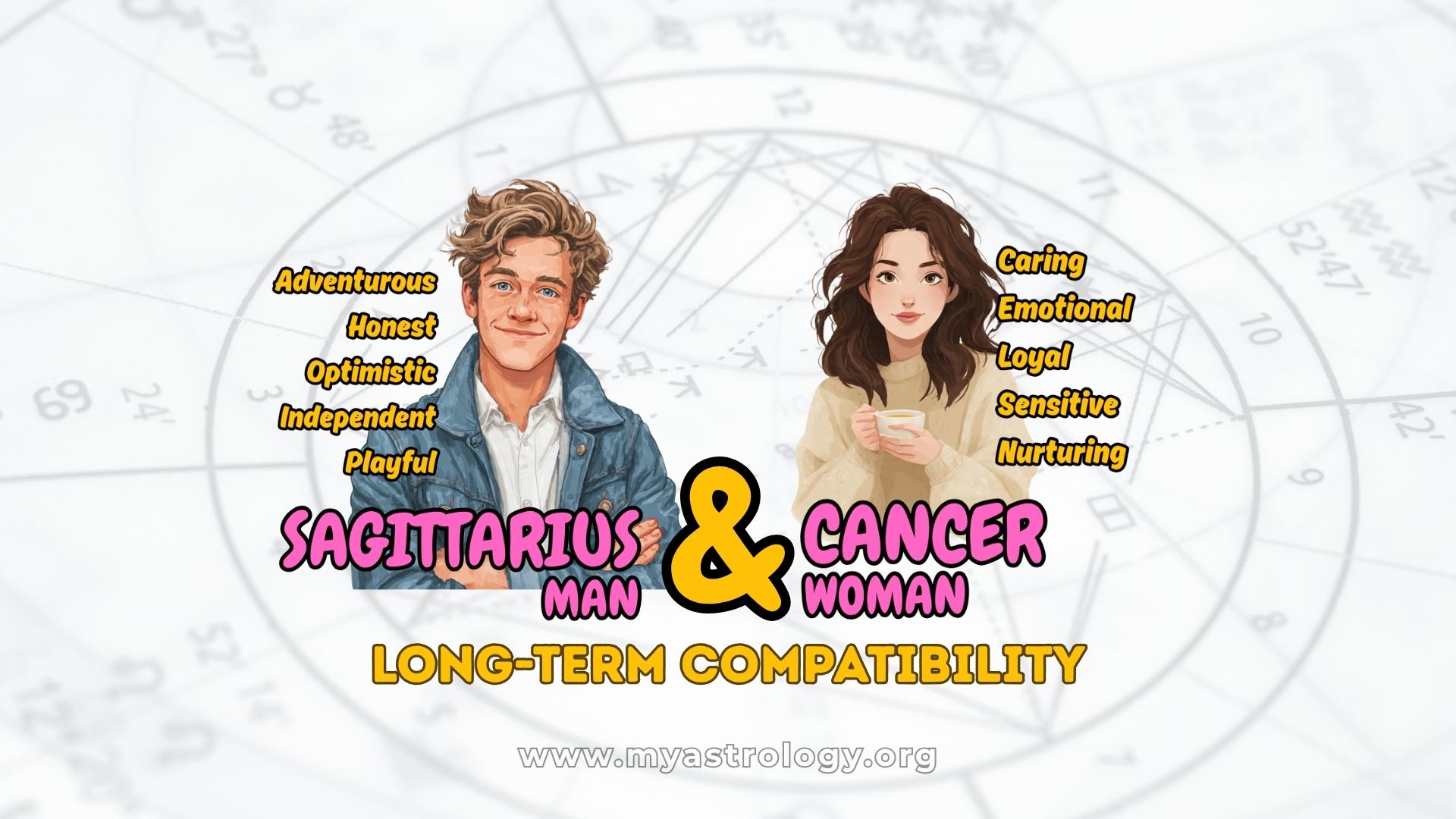 Sagittarius Man and Cancer Woman Loving Maturity