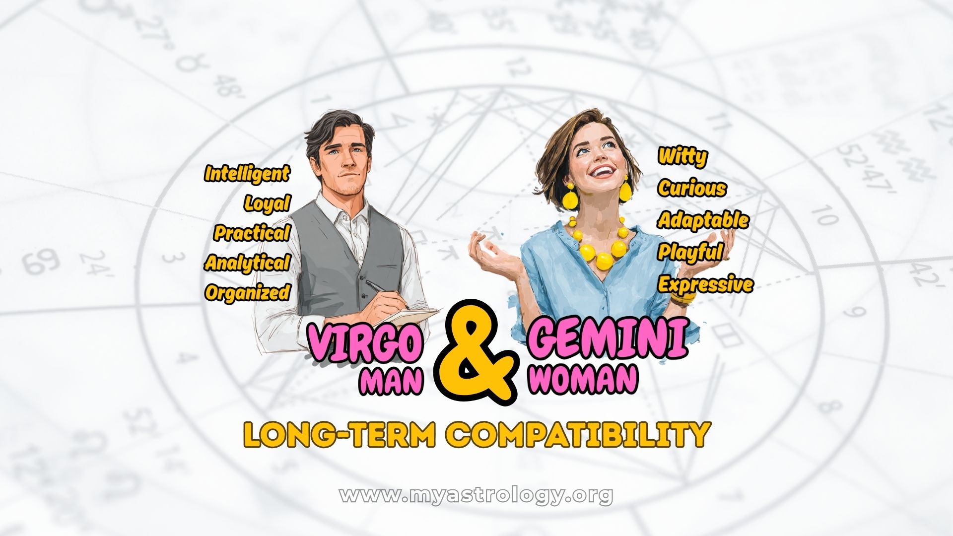 Virgo Man and Gemini Woman Lively and Communicative Love
